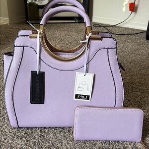 La Terre Lavendar 2 in 1 purse Top Handle bag